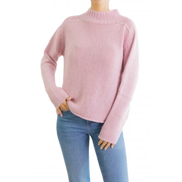 Maglione tinta unita collo alto 